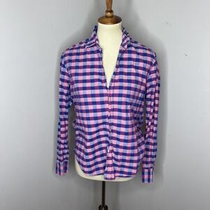 Frank & Eileen "Eileen" Cotton‎ Long Sleeve Pink Blue Button-front Oxford XS